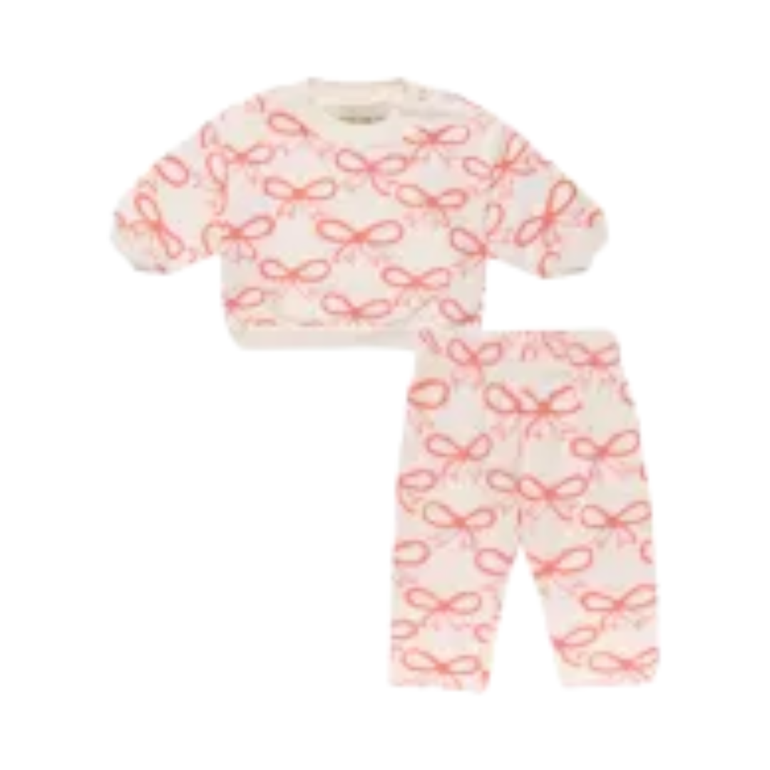 Baby Pink Bow Sweatshirt & Trousers