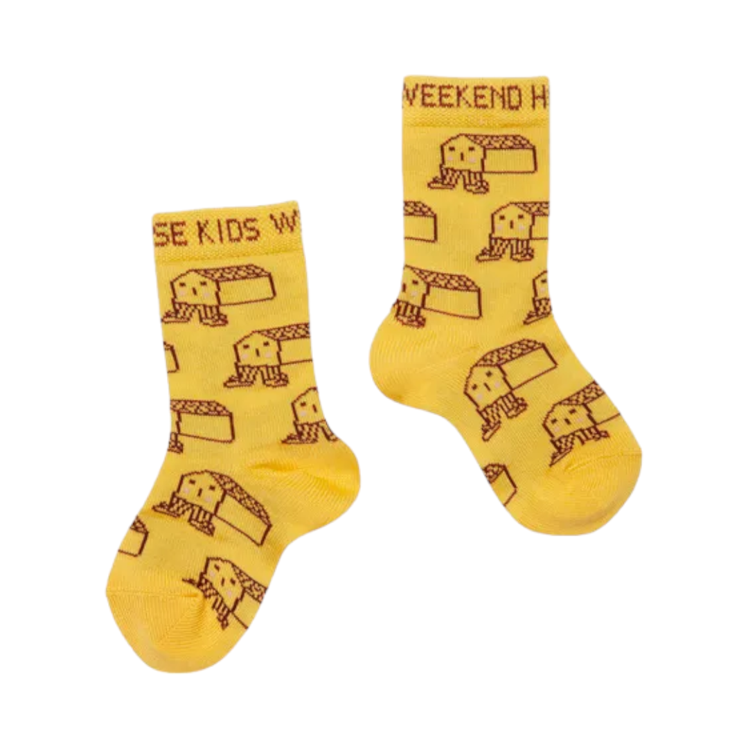 Happy house socks - yellow