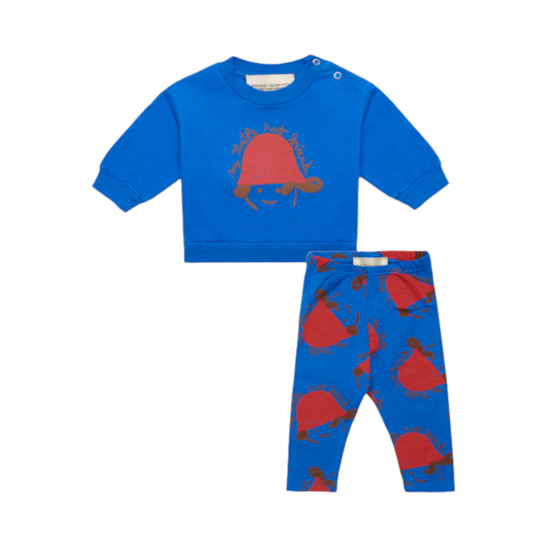 Turtle hat Sweatshirt & leggings - Blue
