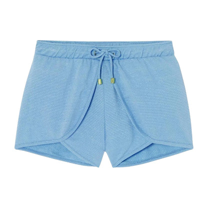 Bahamas One Piece Lurex Swimsuit &amp; Shorts - Light Blue &amp; Gold