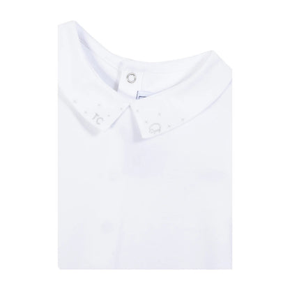 White Collared Onesie With TC Embroidery