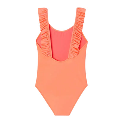 Bora Bora One Piece Swimsuit With Ruffles - Neon Coral