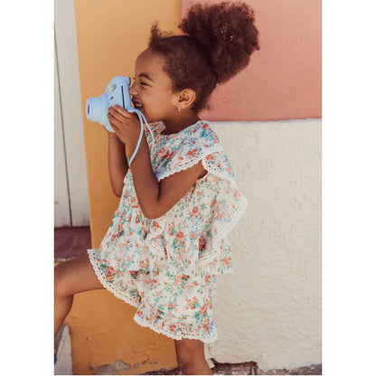 Floral Cream Roses Blouses &amp; Shorts