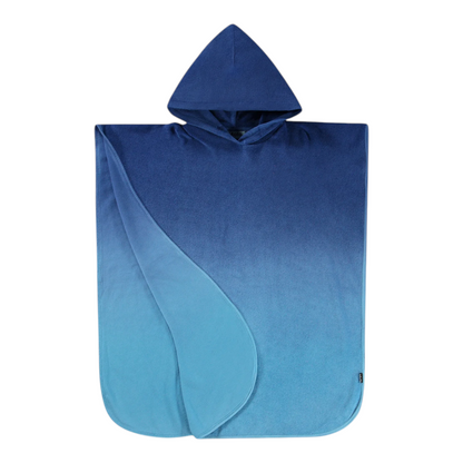 Girls Mazarine Blue Organic Cotton Beach Cover-Up Poncho