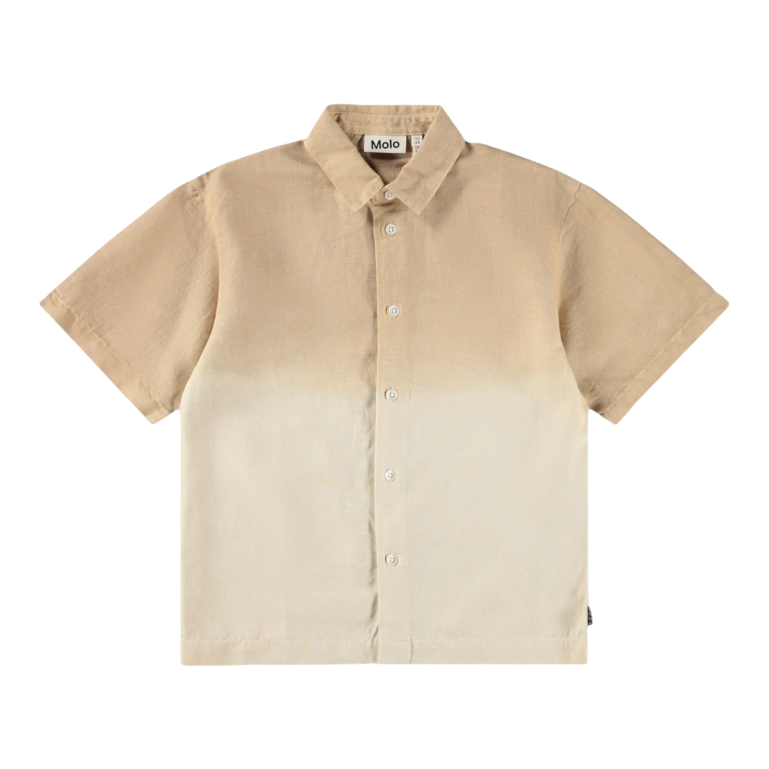Boys Desert Sand Linen Blend Shirt &amp; Shorts Set