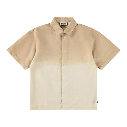 Boys Desert Sand Linen Blend Shirt &amp; Shorts Set