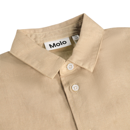 Boys Desert Sand Linen Blend Shirt &amp; Shorts Set