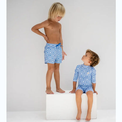 Boys Swim Shorts – Mediterranean Tiles BADAWII SWIMWEAR