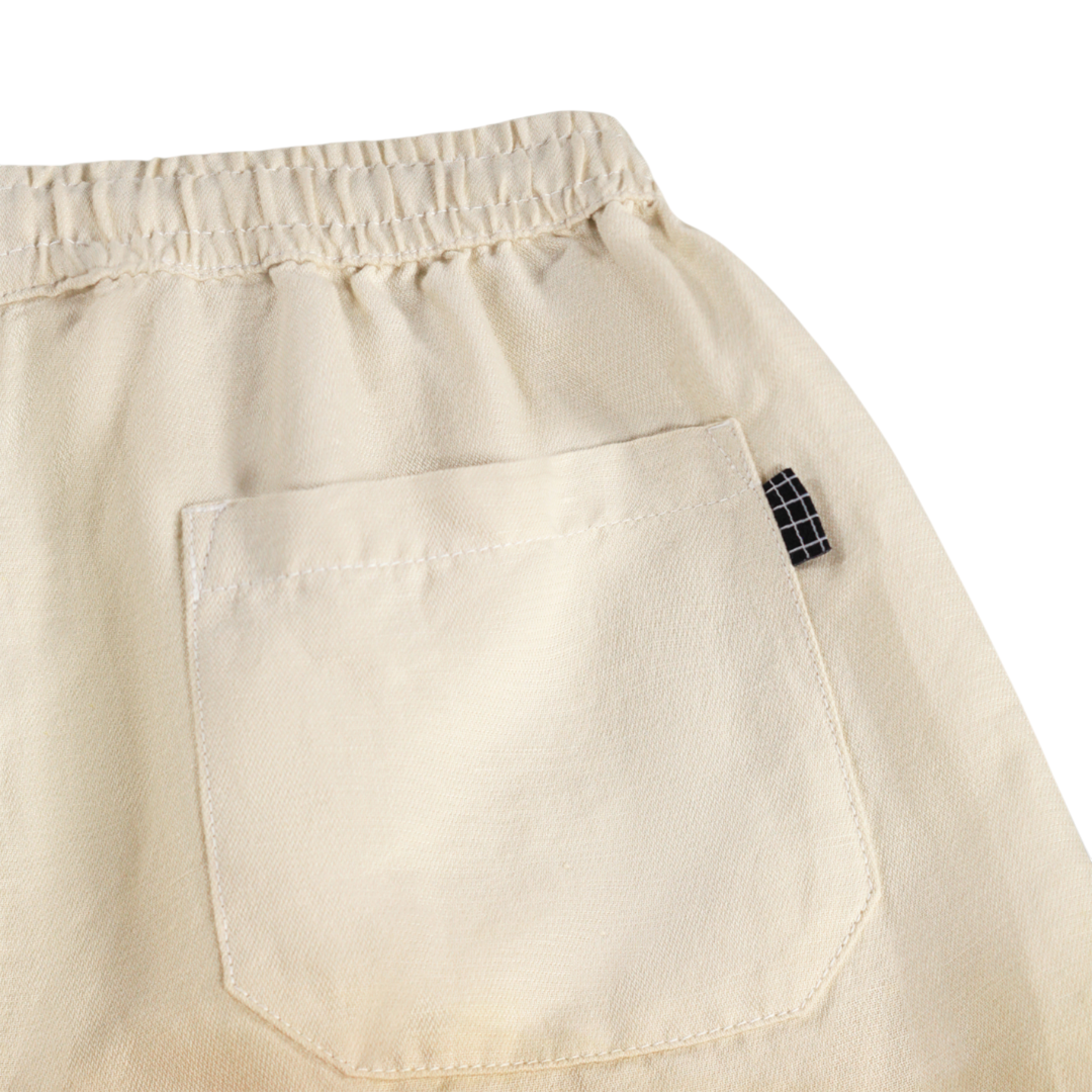 Boys Desert Sand Linen Blend Shirt &amp; Shorts Set