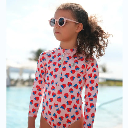 Kids Flexible Round Sunglasses - Pink BADAWII SWIMWEAR