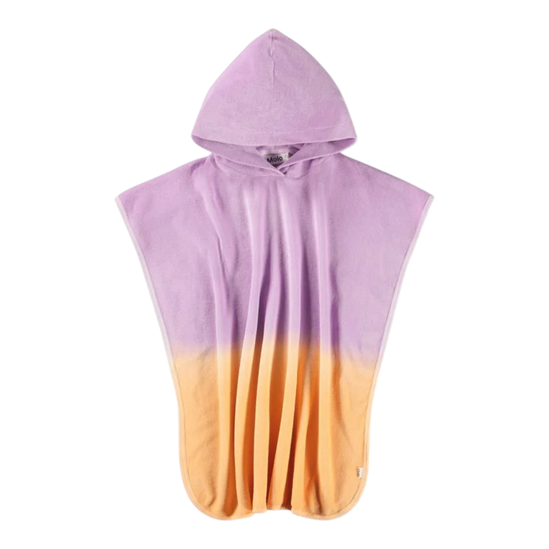 Girls Sunset Fade Hooded Beach Cover-Up Poncho