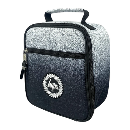 Insulated Lunch Bag Black &amp; White Speckle Fade