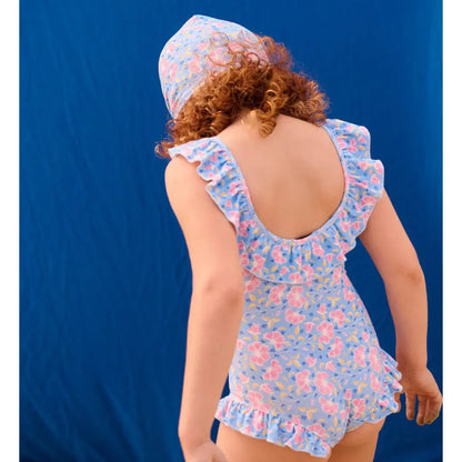 Andrea Blue Hibiscus Bay One-Piece Swimsuit for Girls LOUISE MISHA