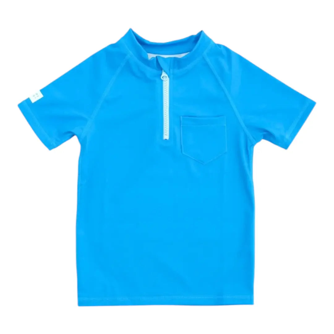 Boys UV Protection Swim Shirt – Mediterranean Blue BADAWII SWIMWEAR