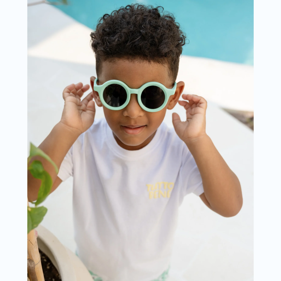 Kids Flexible Round Sunglasses - Green