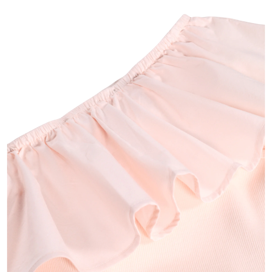 Girls Cloud Pink One-Shoulder Dress