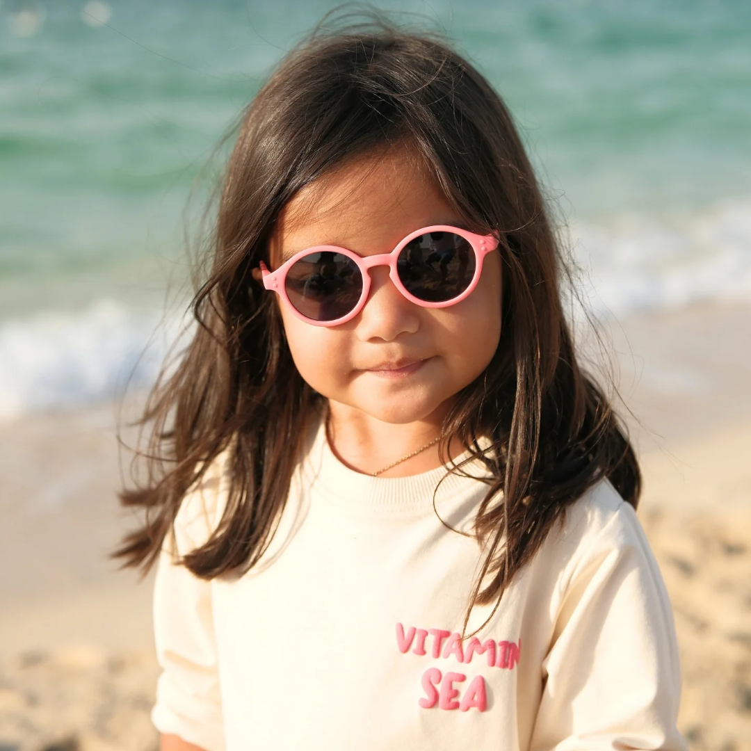 Kids Flexible Round Sunglasses - Red