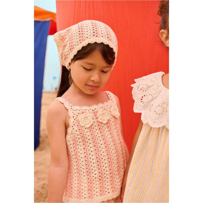 Larya Knit Top &amp; Mekylane Pink Striped Shorts Set for Girls LOUISE MISHA