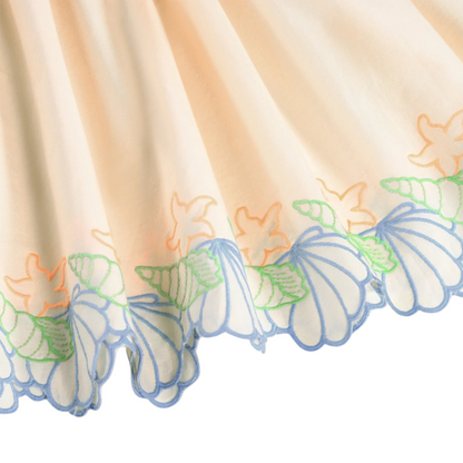 Girls Pearled Ivory One-Shoulder Dress