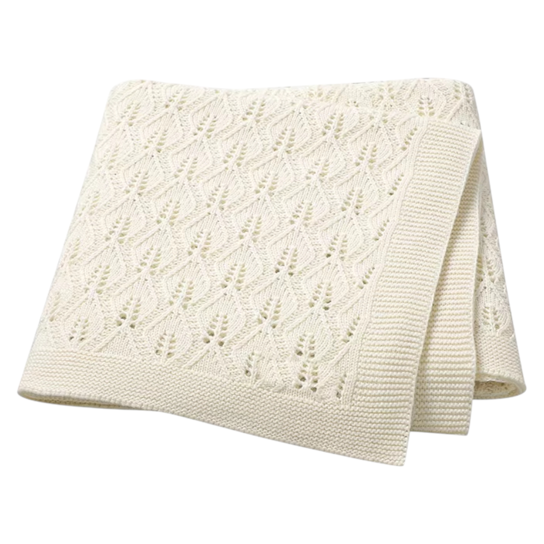 Ayla Knit Baby Blanket - Beige