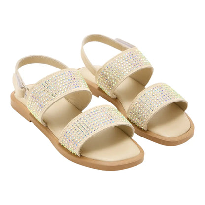 Beige Crystal Embellished Girls Sandals BABYWALKER