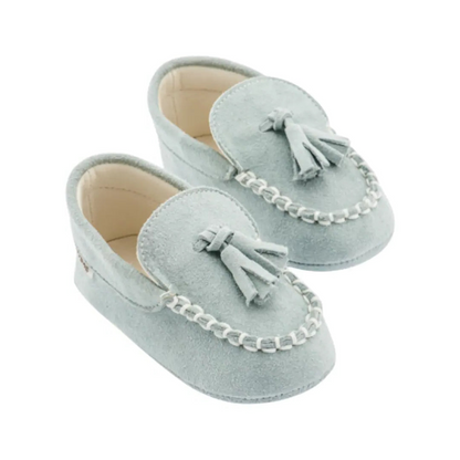 BabyWalker Blue Leather Christening Baby Loafers BABYWALKER