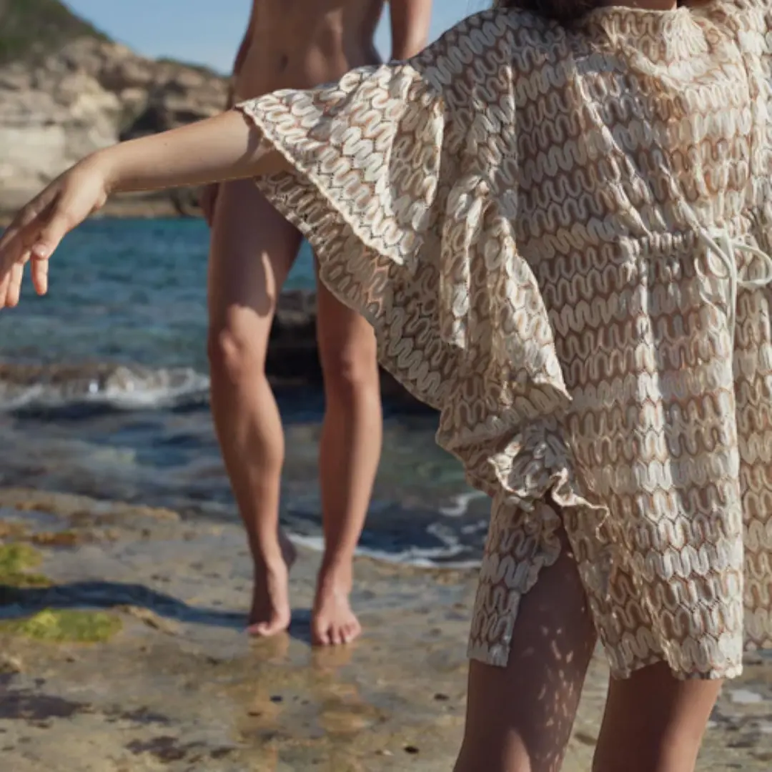 Off White Waves Caftan Lison Paris