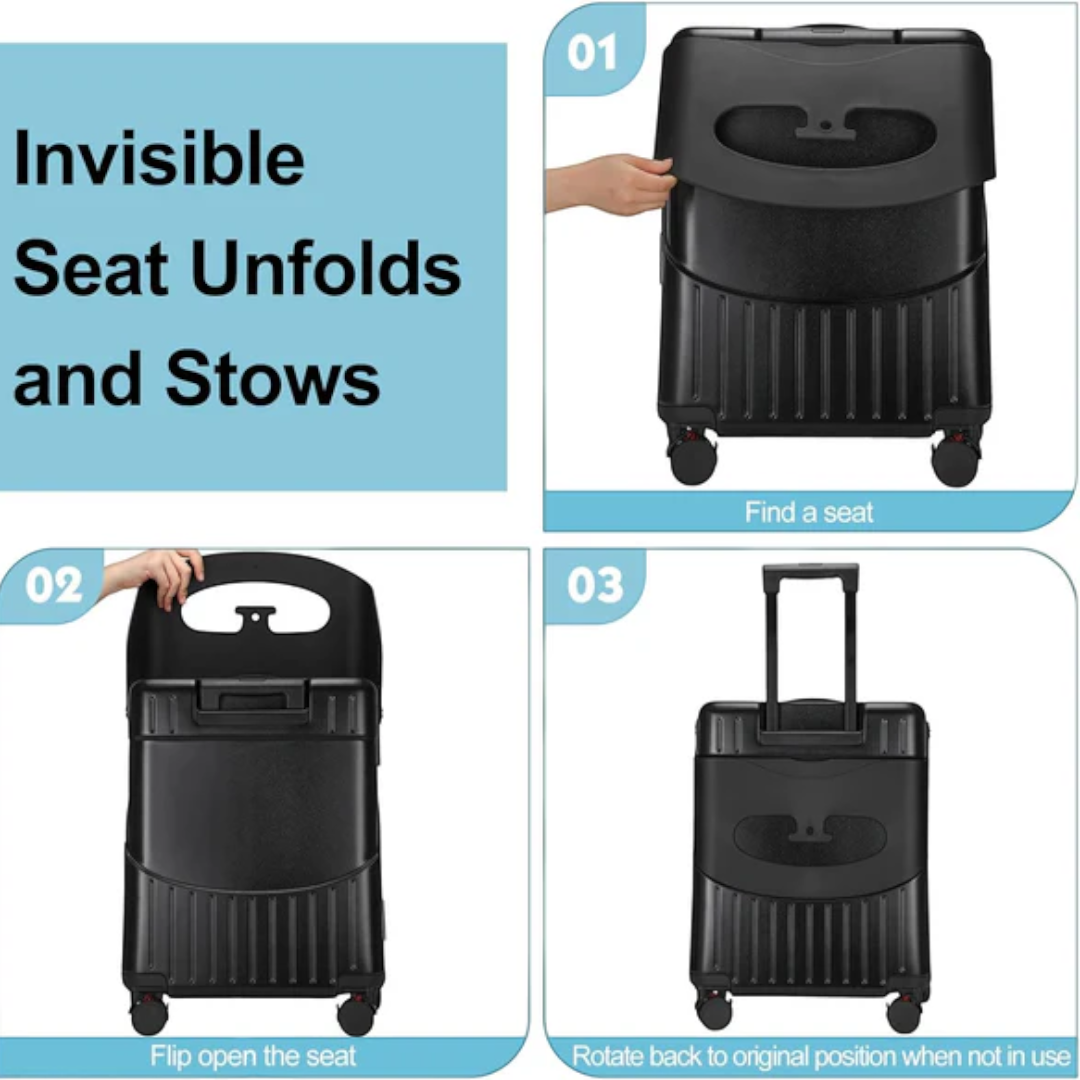 KarryOn 20&quot; Ride-On Luggage with Kids Seat - Black