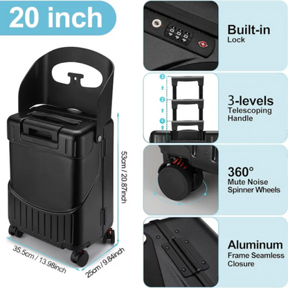 KarryOn 20&quot; Ride-On Luggage with Kids Seat - Black