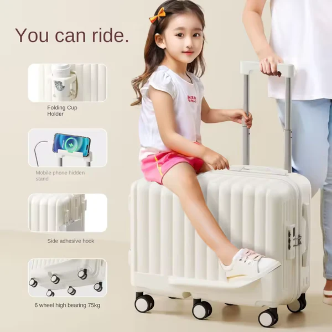 Fourone Kids 17&quot; Underseat Cabin Luggage - White
