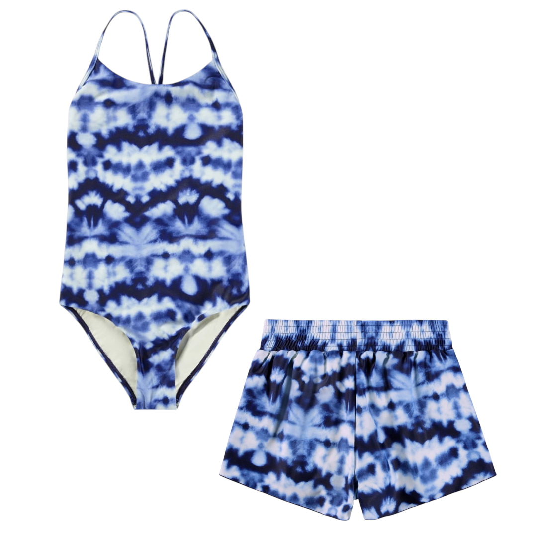 Girls Ocean Tie-Dye Swimsuit &amp; Trunks Set