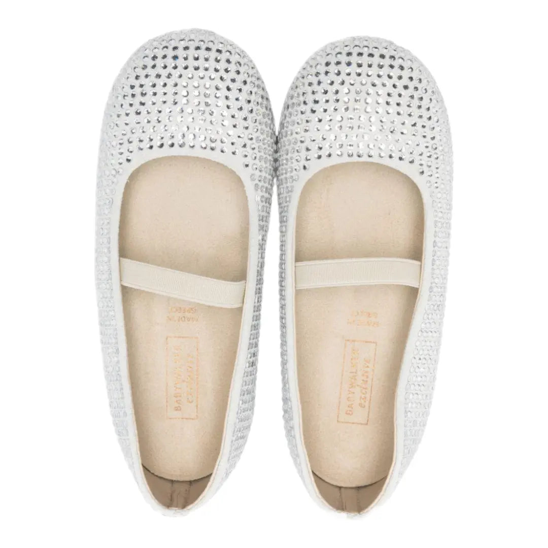 Babywalker Ivory Swarovski Crystal Ballet Flats BABYWALKER