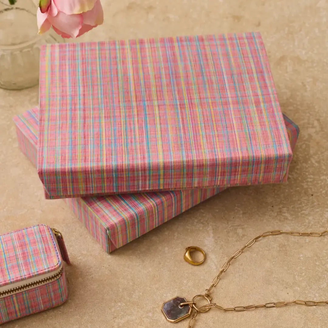 Soumaya Pink Pomelo Checkered Jewelry Box LOUISE MISHA