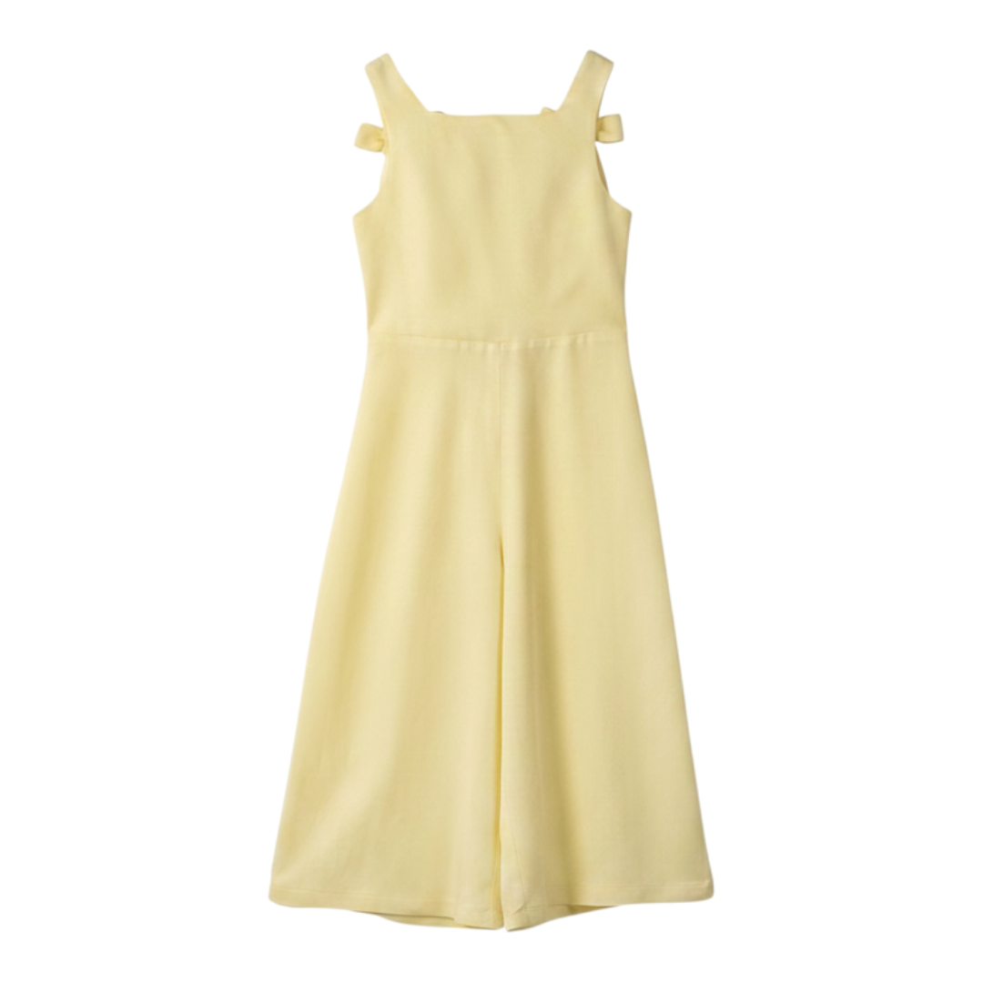 Girls Sunshine Tencel &amp; Linen Jumpsuit with Side Bows