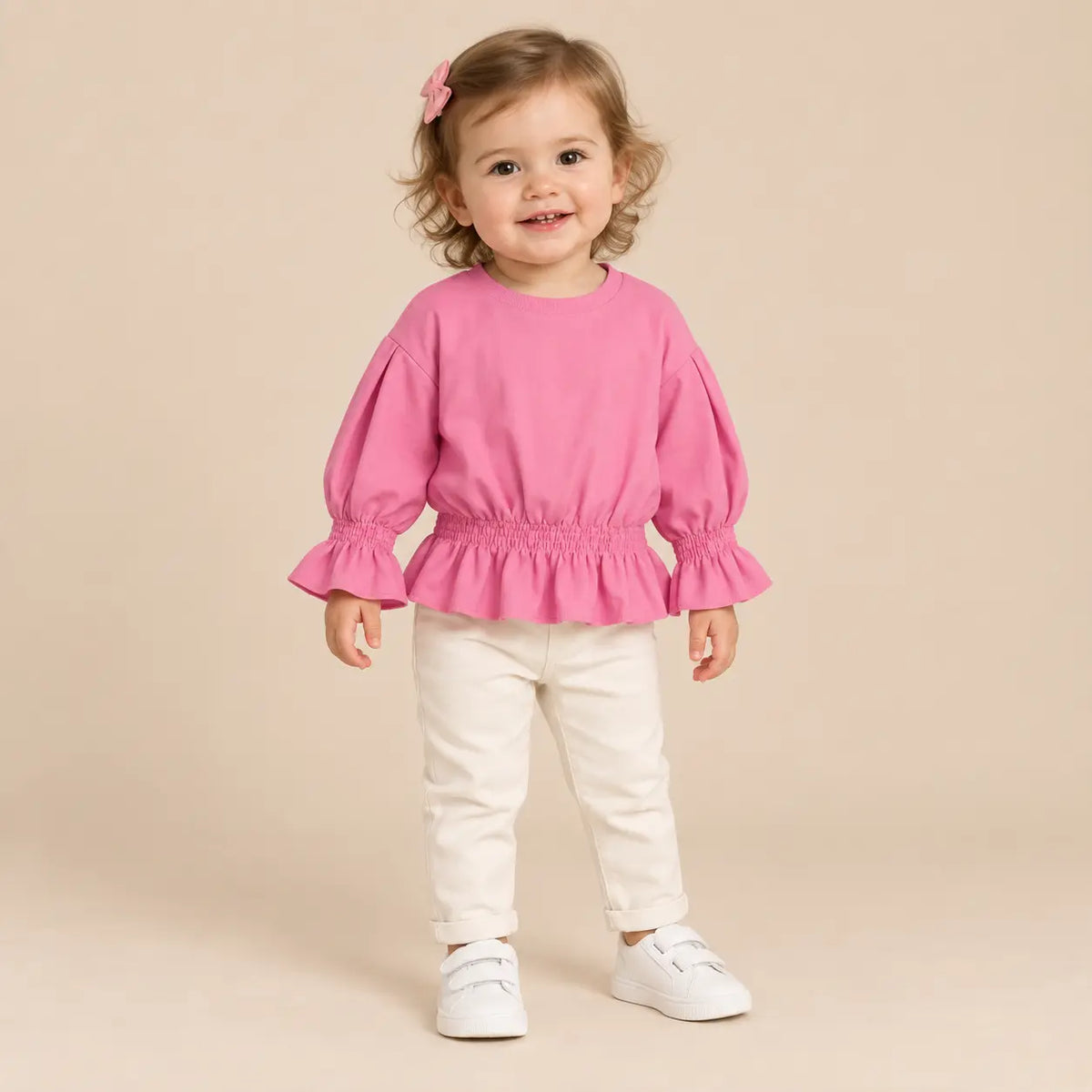 Karlie sweater chateau pink - 1Y girl lookbook pose 1