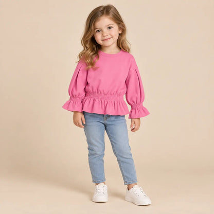 Karlie sweater chateau pink - 3Y girl lookbook pose 1