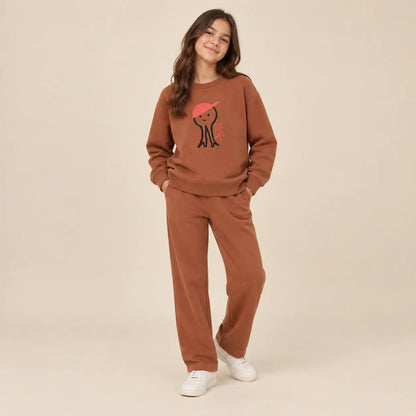 Lep Iep sweatshirt &amp; Pants - Brown - 13-14Y girl lookbook pose 2