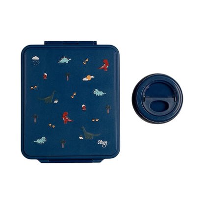 Lil Bunnies - The Collective blue lunchbox and insulated food jar set featuring a playful dinosaur pattern