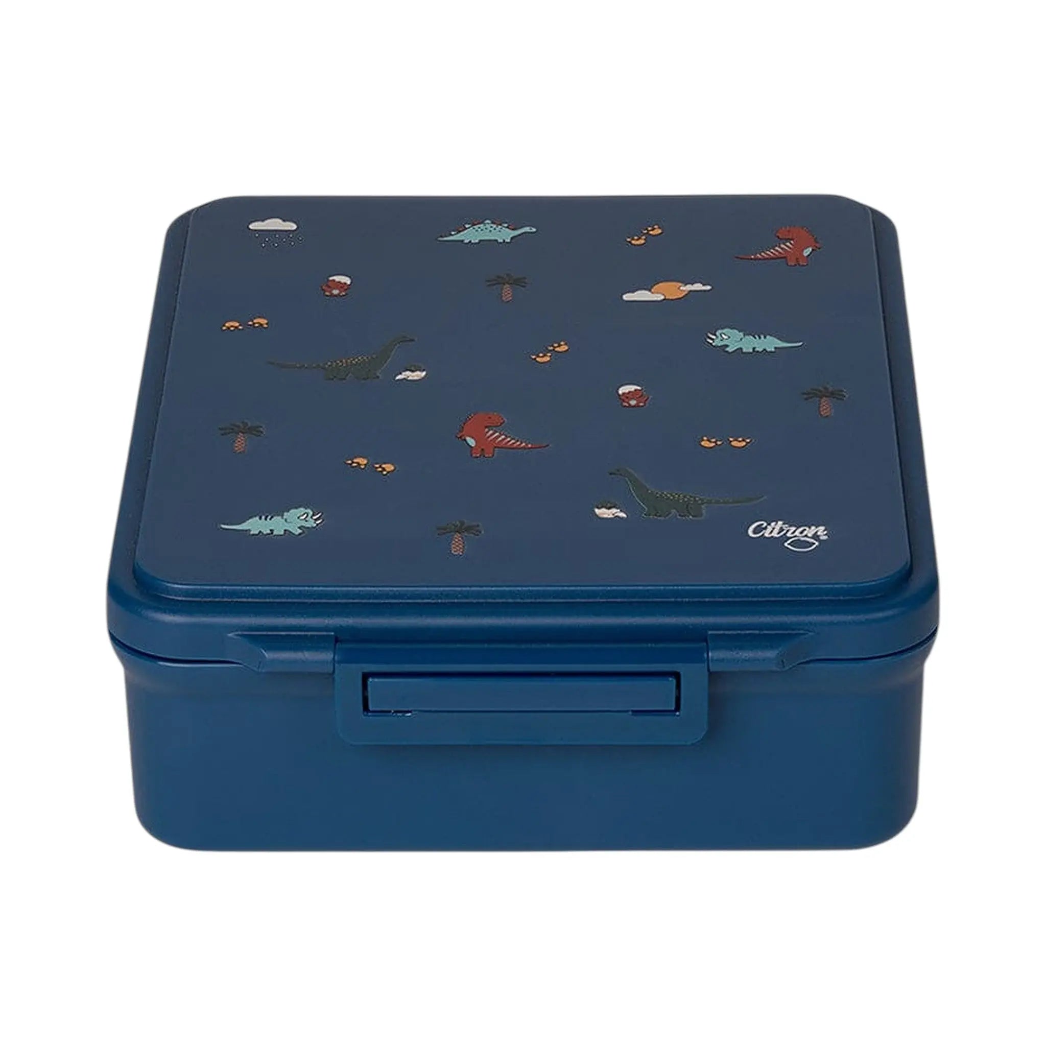 Lil Bunnies - The Collective blue dinosaur print grand lunchbox with secure latch closure
