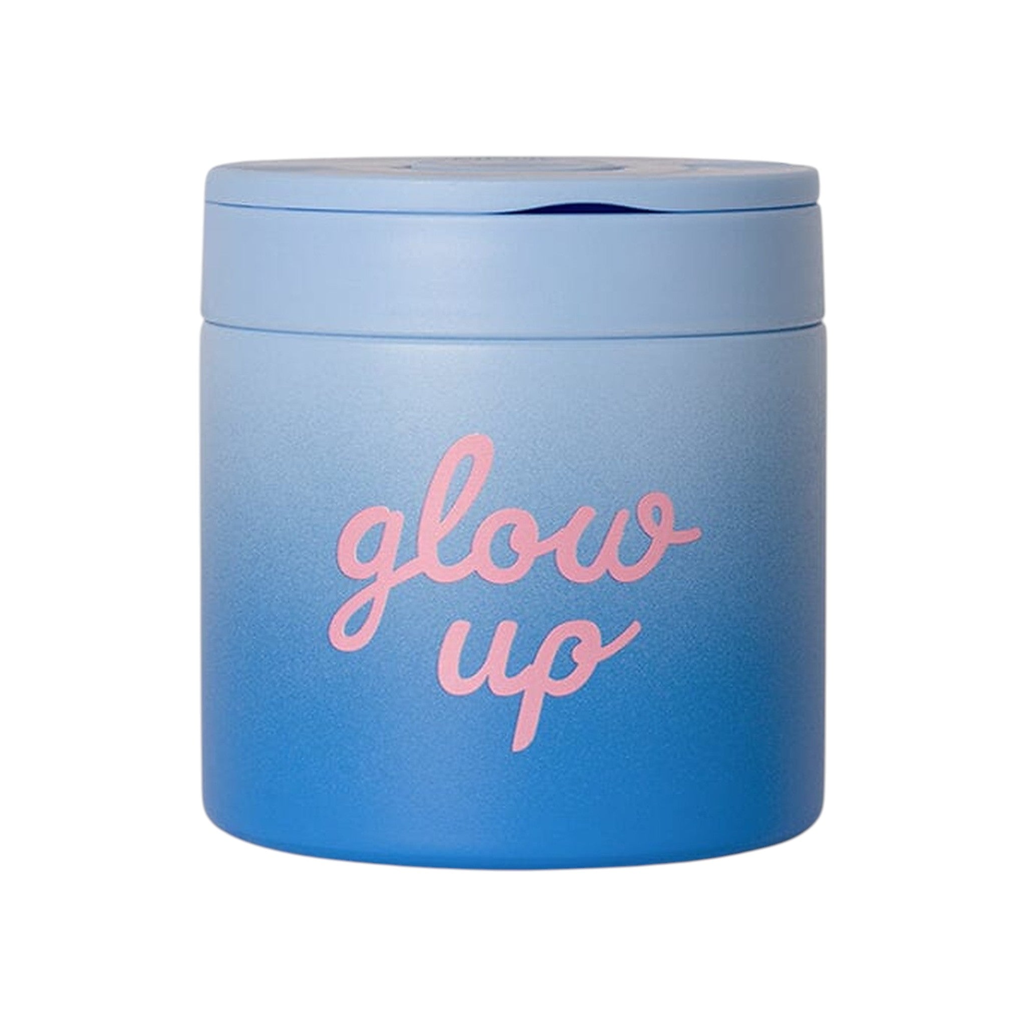 Lil Bunnies - The Collective 350ml insulated stainless steel food jar in a blue ombre finish with pink glow up text