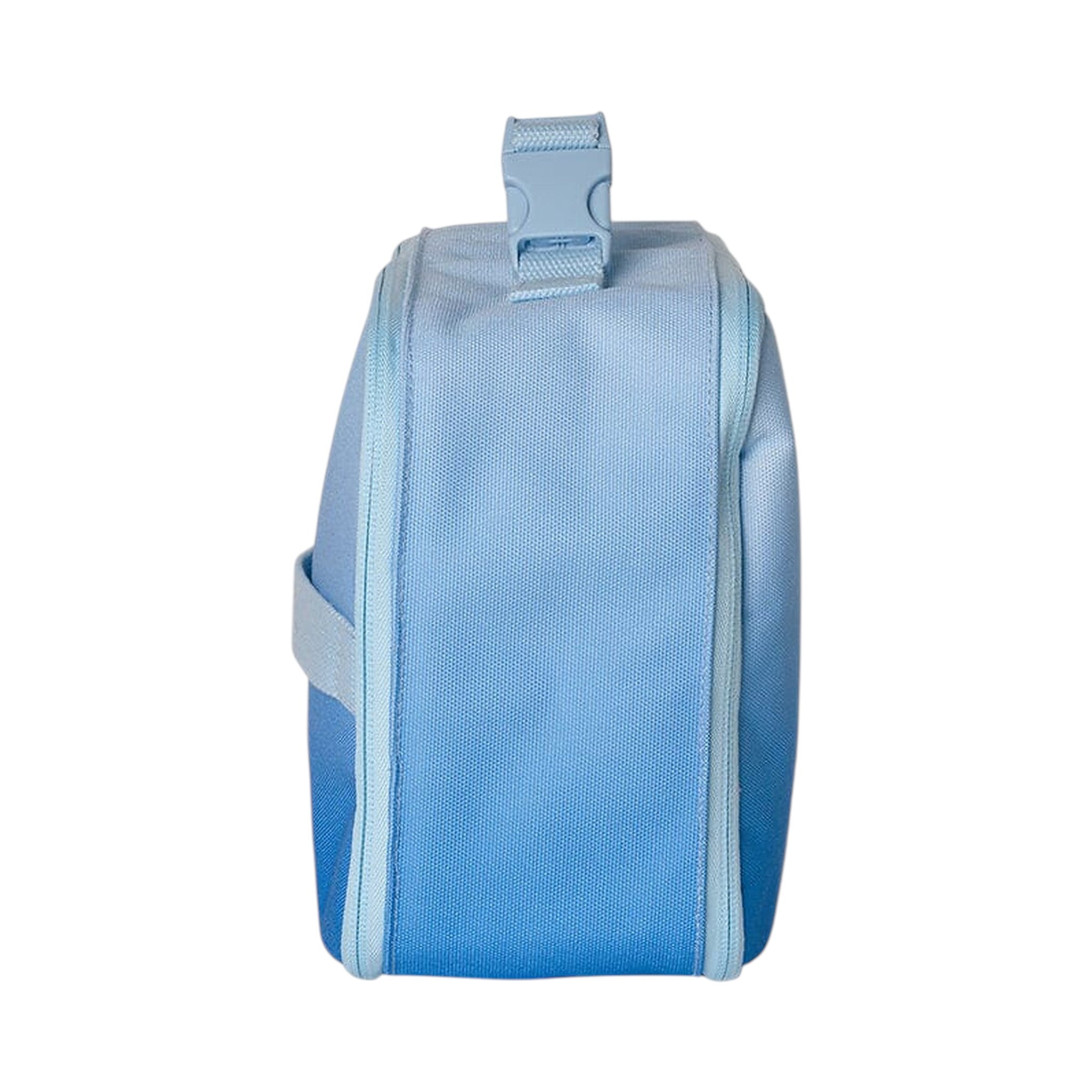 Lil Bunnies - The Collective blue ombre insulated square lunch bag with a top carry handle and buckle closure