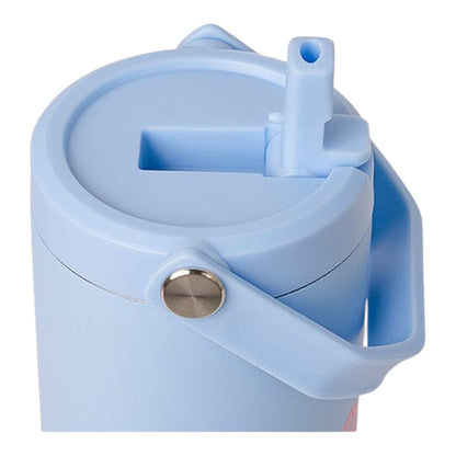 Lil Bunnies - The Collective 600ml blue insulated tumbler with a flip-up straw lid and integrated carry handle.