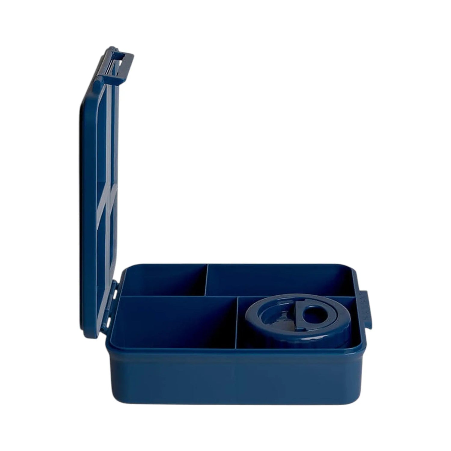 Lil Bunnies - The Collective blue lunchbox with insulated food jar and internal compartments, side view
