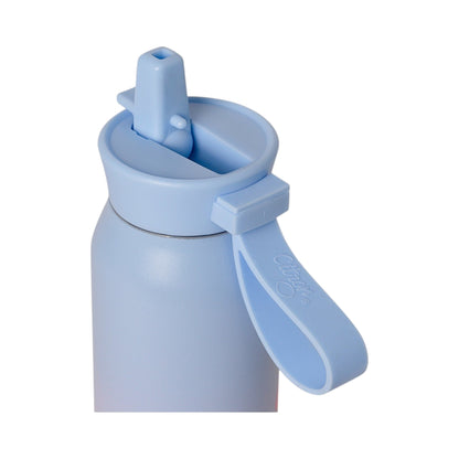 Lil Bunnies - The Collective 350ml blue and pink gradient water bottle with a convenient carry handle and straw lid