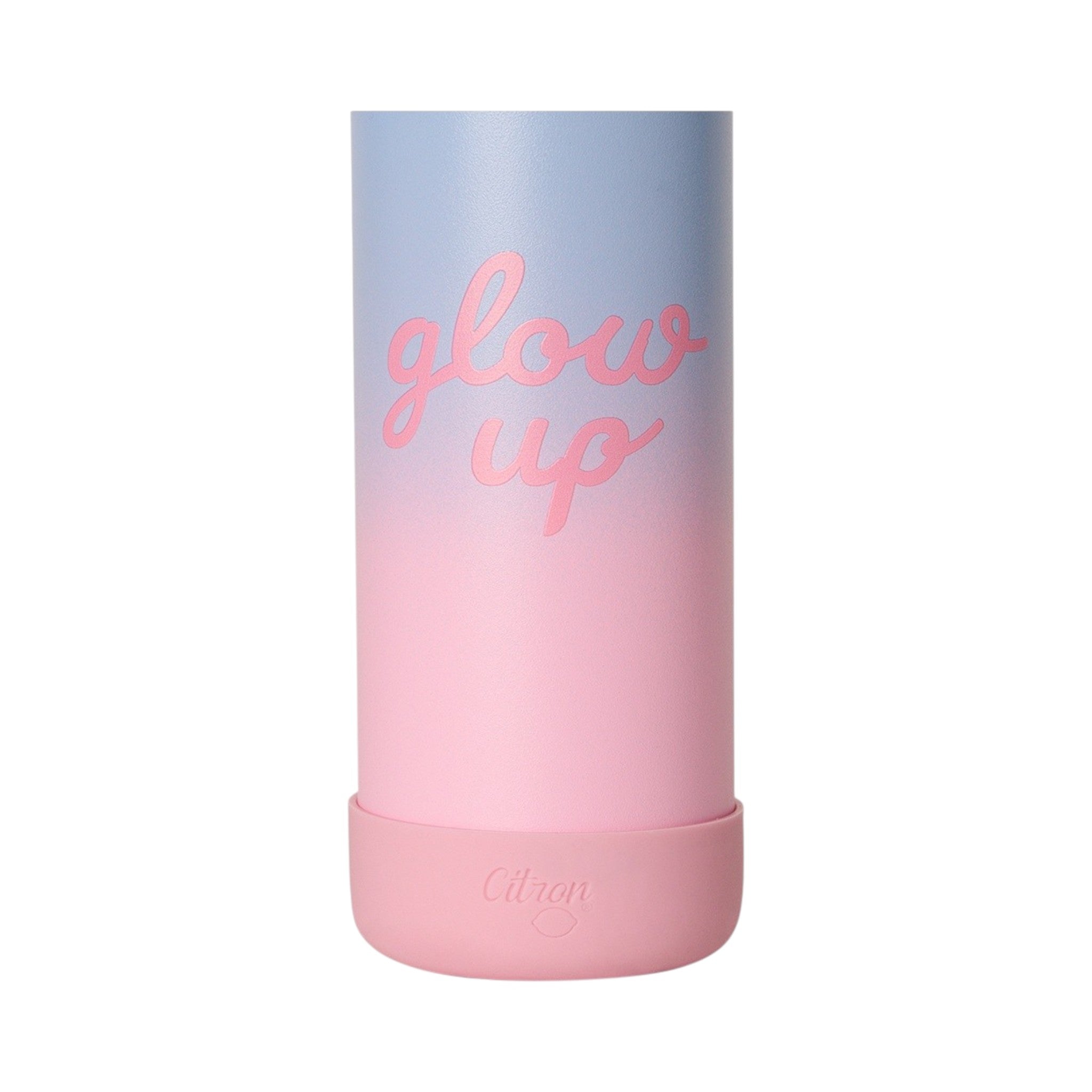 Lil Bunnies - The Collective 350ml water bottle with a blue to pink gradient finish and glow up text detail