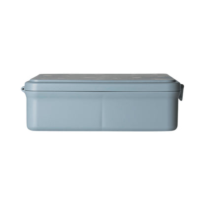 Lil Bunnies - The Collective dusty blue 4-compartment lunch box with spaceship pattern on lid