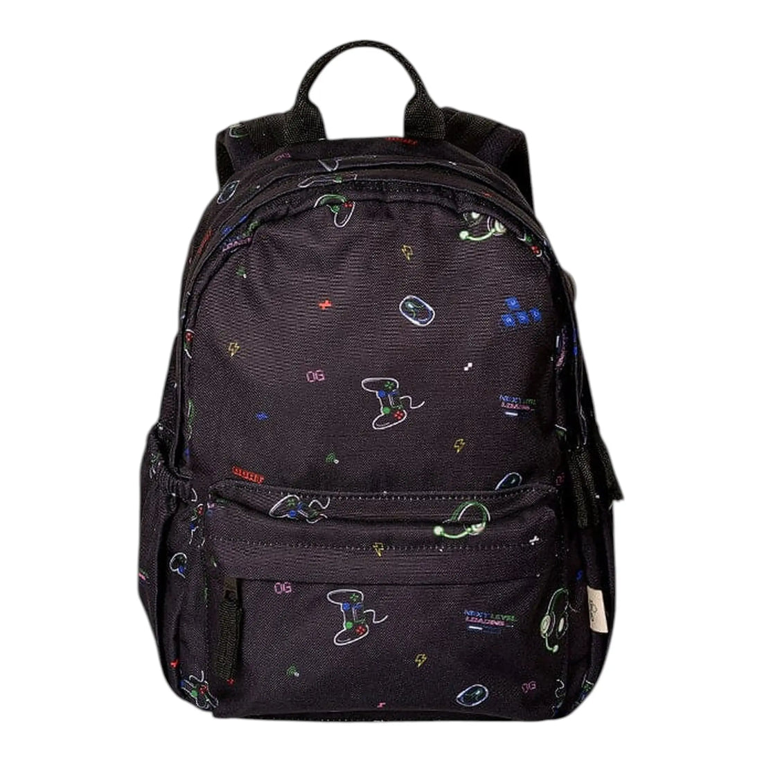 Lil Bunnies - The Collective medium gaming backpack in black with colourful neon-style video game controller print