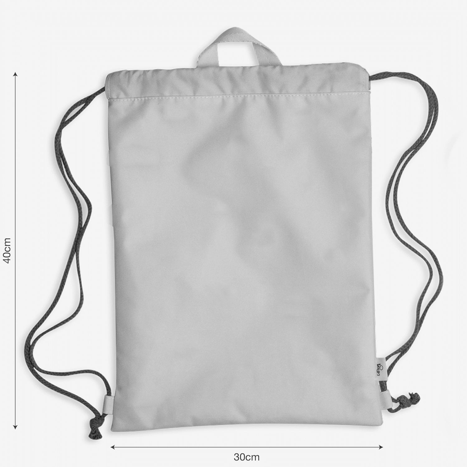 Lil Bunnies - The Collective grey drawstring wet bag with a simple minimalist design and durable fabric straps.