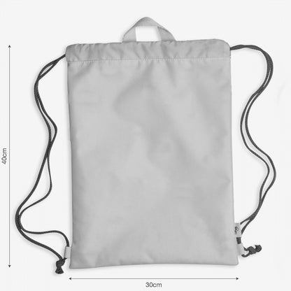 Lil Bunnies - The Collective grey drawstring wet bag with a simple minimalist design and durable fabric straps.
