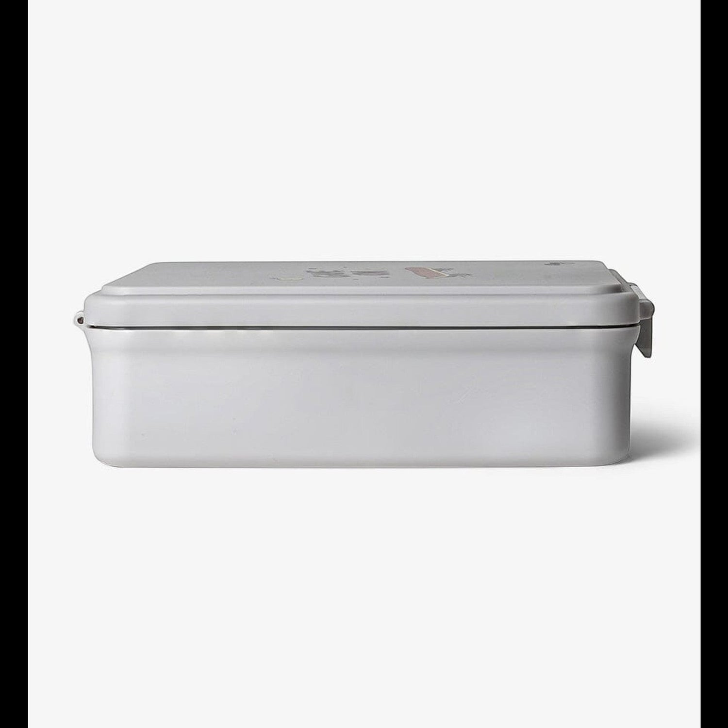 Lil Bunnies - The Collective grey 4-compartment lunch box with a food jar, featuring a minimalist rectangular design.
